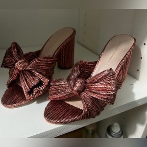 Loeffler Randall Penny Pleated Bow Sandals New 7.5